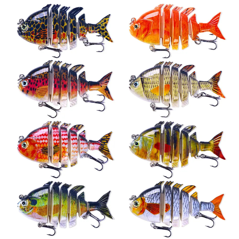 8CM/15G Peche Bass Wobbler Artificial Lifelike Muti-Segment Swim Bait Saltwater Multi Jointed Segmented Swimbait Fishing Lure