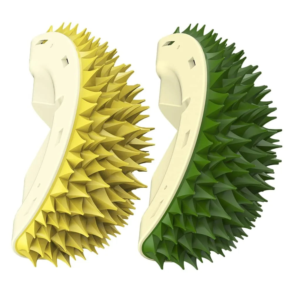 Durian Shape Cat Self Groomer Brush Pet Face Scratcher Cat Slow Feeder Cat Tickling Comb Pet Wall Corner Massage Comb for Pet
