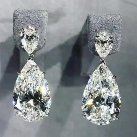 CAOSHI Simple and Elegant Earrings for Women Crystal Teardrop Cubic Zirconia Luxury Bride Trendy Jewelry Wedding Drop Earring