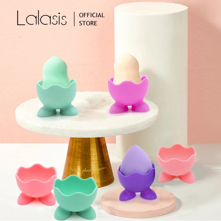 Lalasis Cute Design Women Beauty Tools Cosmetics Sponge Storage Drying Rack Soft Silicone Makeup Sponge Holder