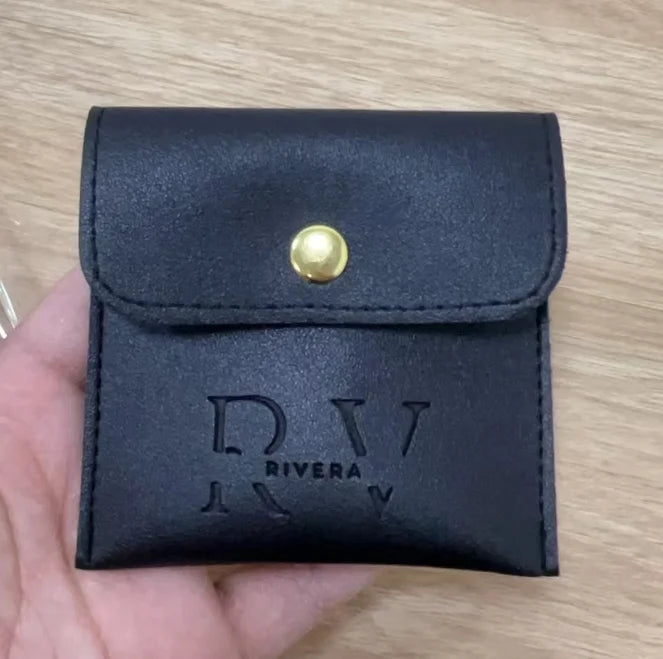 PU Leather Snap on Jewelry Bag Square Buckle Necklace Ring Storage Bag Jewelry Organizer Pouch with logo