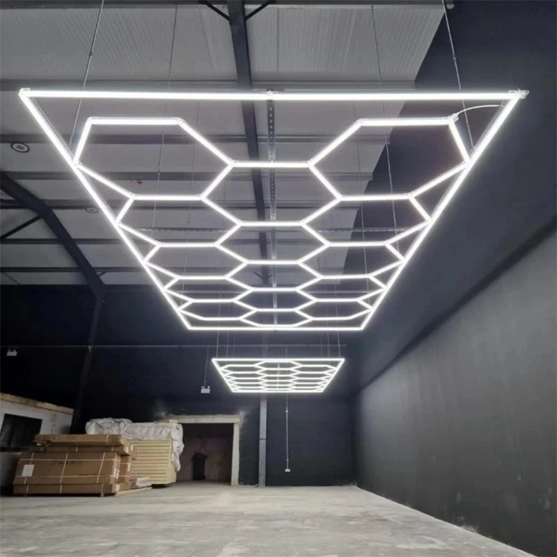 Wholesale New Trend Aluminum Hex Pattern Workshop Lamp COB LED Light Detailing Honeycomb Design for Professional Use