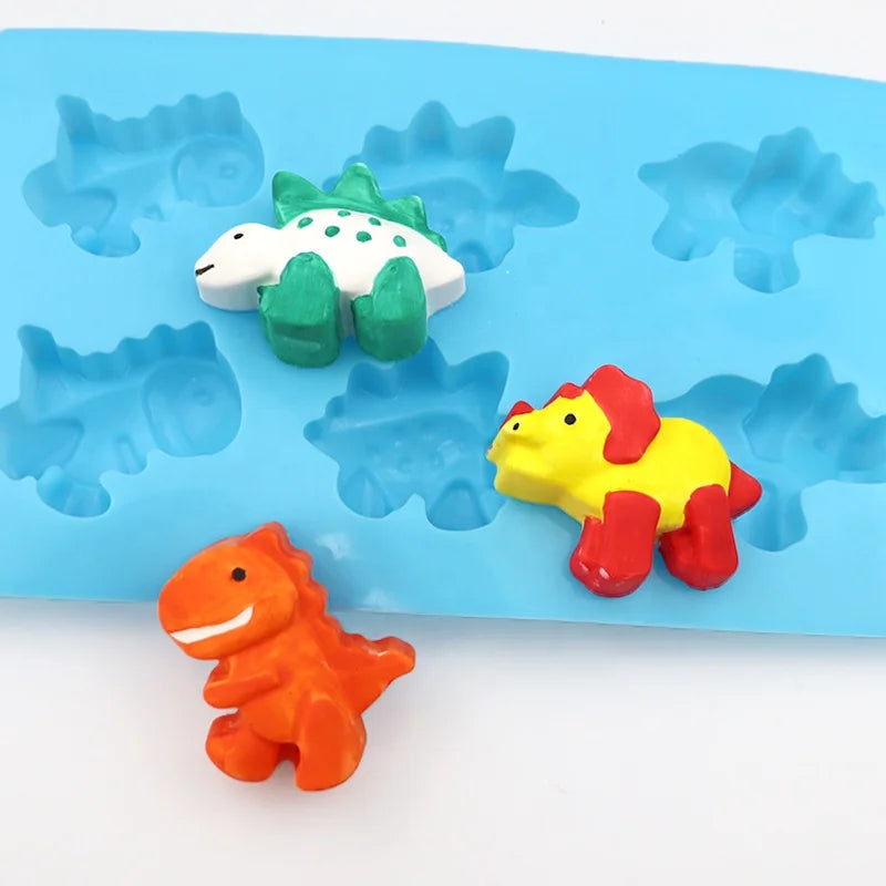 1178 Factory Free Sample 6 Hole Dinosaur Shape Silicone Cake Mold Silicone Candle Molds Soap Mold Silicone Candle Resin Candl