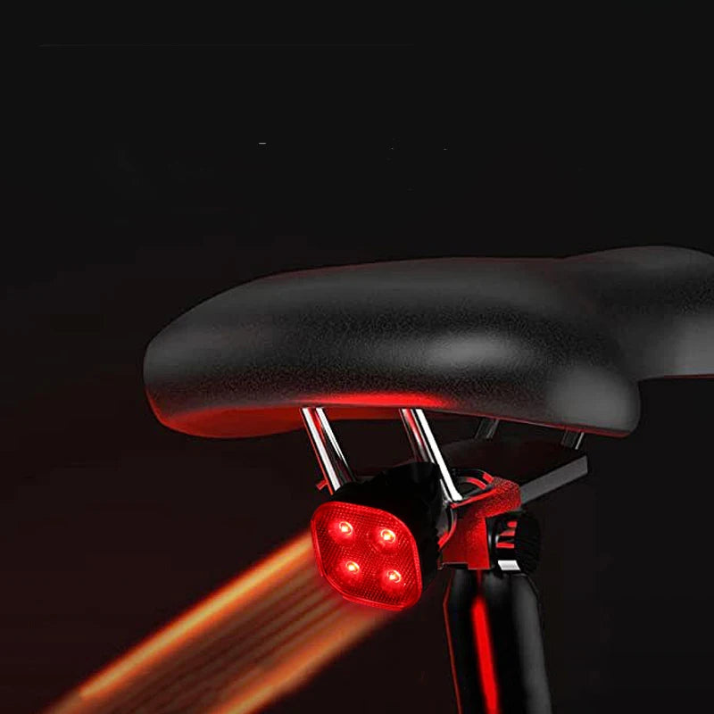 USB Chargeable Waterproof Rear Taillight Safety Warning Bicycle Smart Brake Tail Light