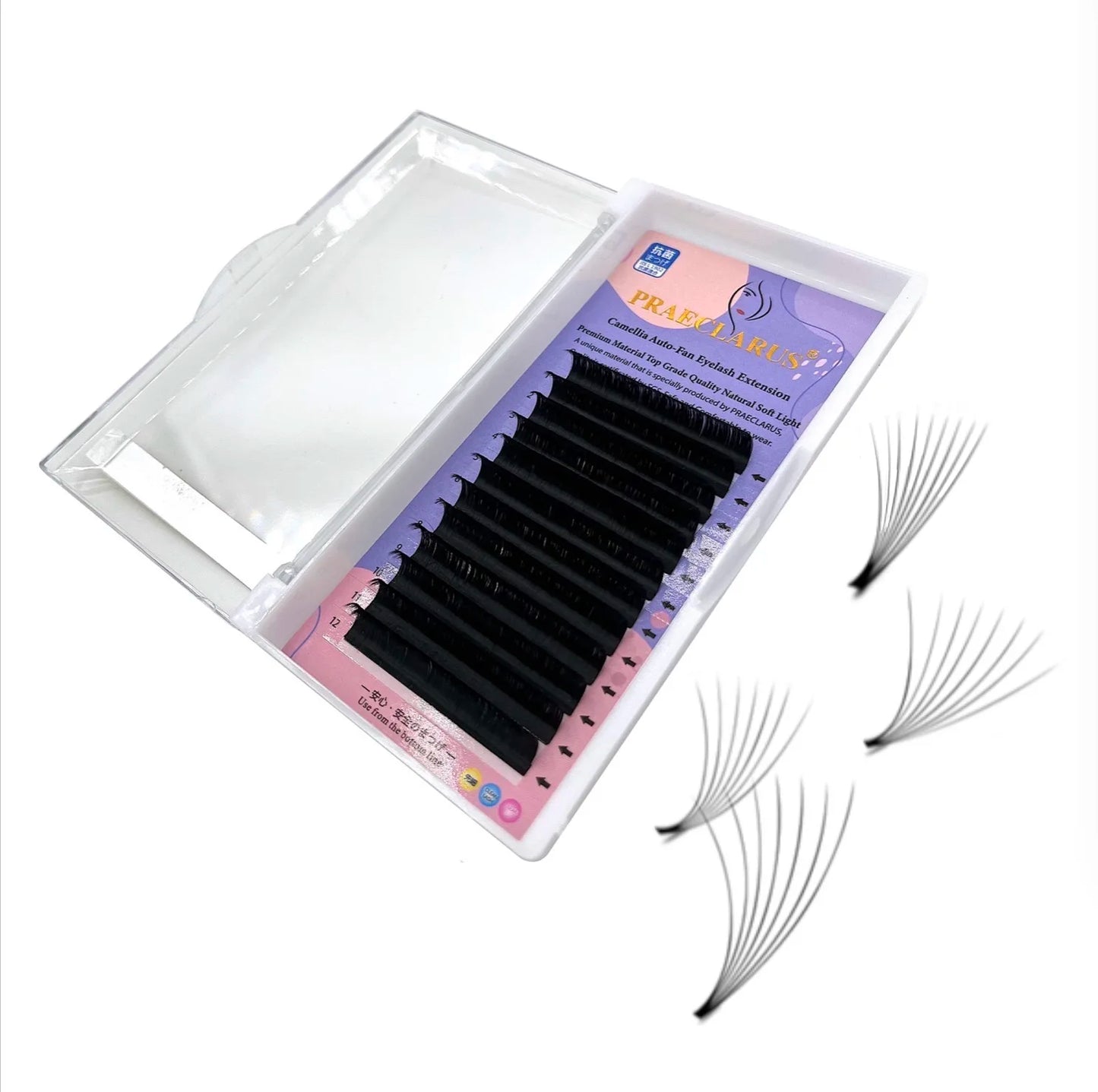 Camellia 2022 New Stock 1 Second Auto Flower Lashes Easy Fan Lashes Auto Fan Eyelashes Synthetic Hair Dd Hand Made Matte Blac