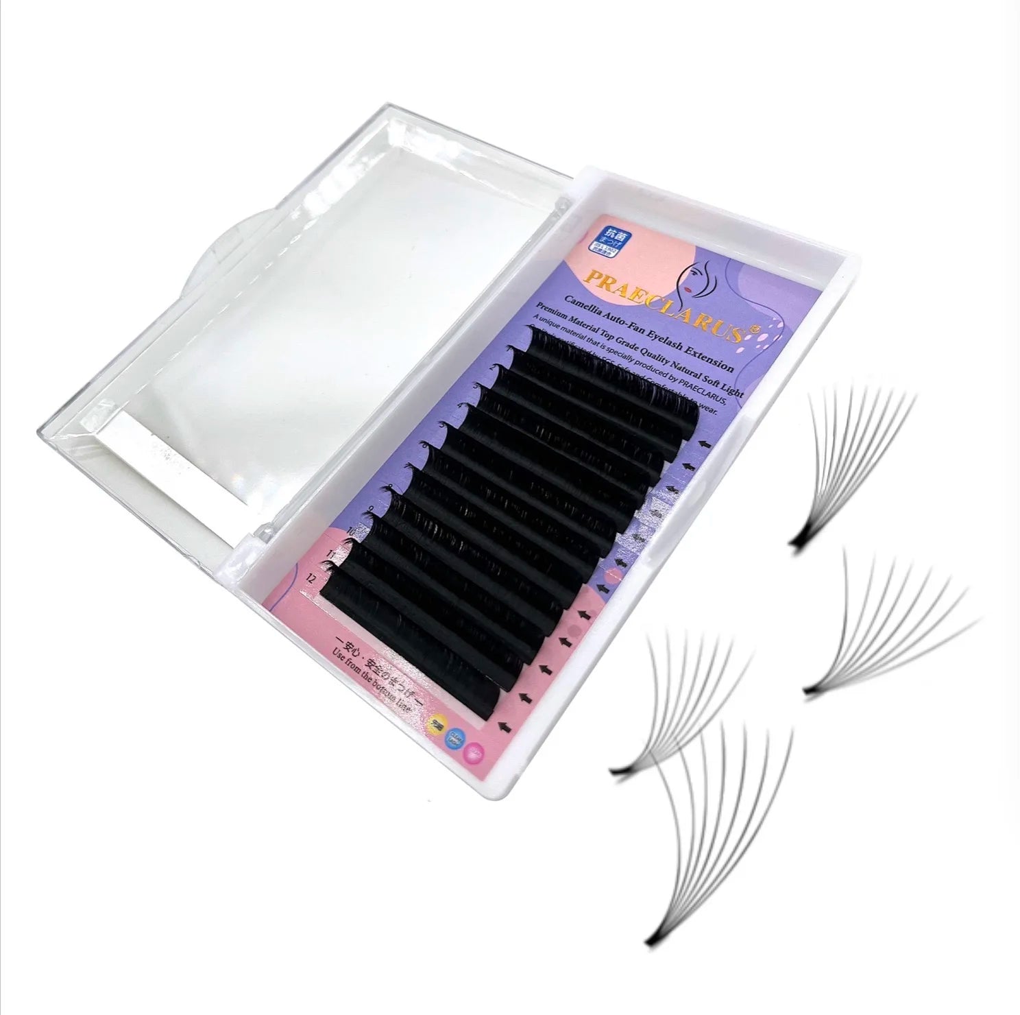 Camellia 2022 New Stock 1 Second Auto Flower Lashes Easy Fan Lashes Auto Fan Eyelashes Synthetic Hair Dd Hand Made Matte Blac
