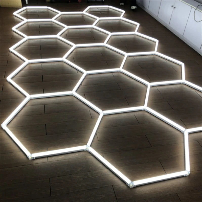 Wholesale New Trend Hexagonal LED Light Aluminum Decorative Cob LED Lamp IP54 Rated 540W 6500K Workshop Honeycomb Lighting