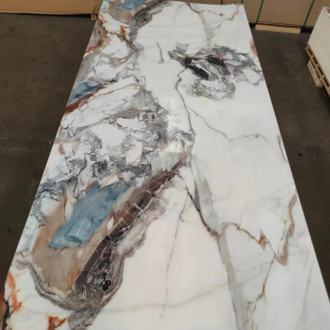 Glossy UV Marble PVC Wall Panels Sheet Water-Proof Celling Board for Bathroom Use for Hotels