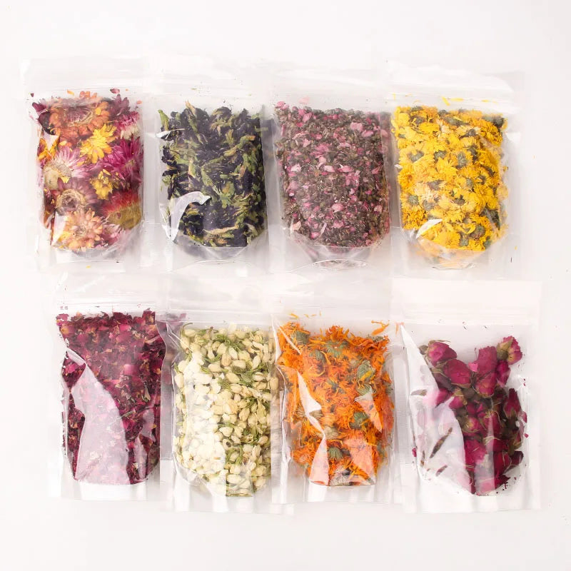 100% Natural Decorative Dried Herbs and Plants Rose Jasmine Flowers for Herbal Tea Candle Soap Decoration Wedding DIY Making