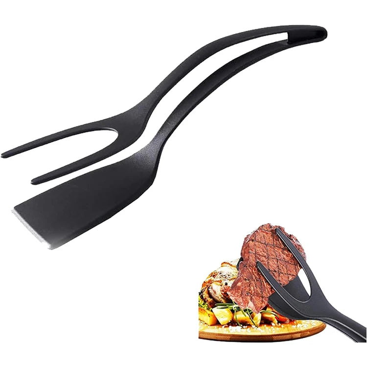 Cooking Utensils 2 in 1 Nylon Multifunctional Non-Stick Food Clip Tong Clamp Spatula Cooking Eggs Pancake Fried Egg Toast Piz