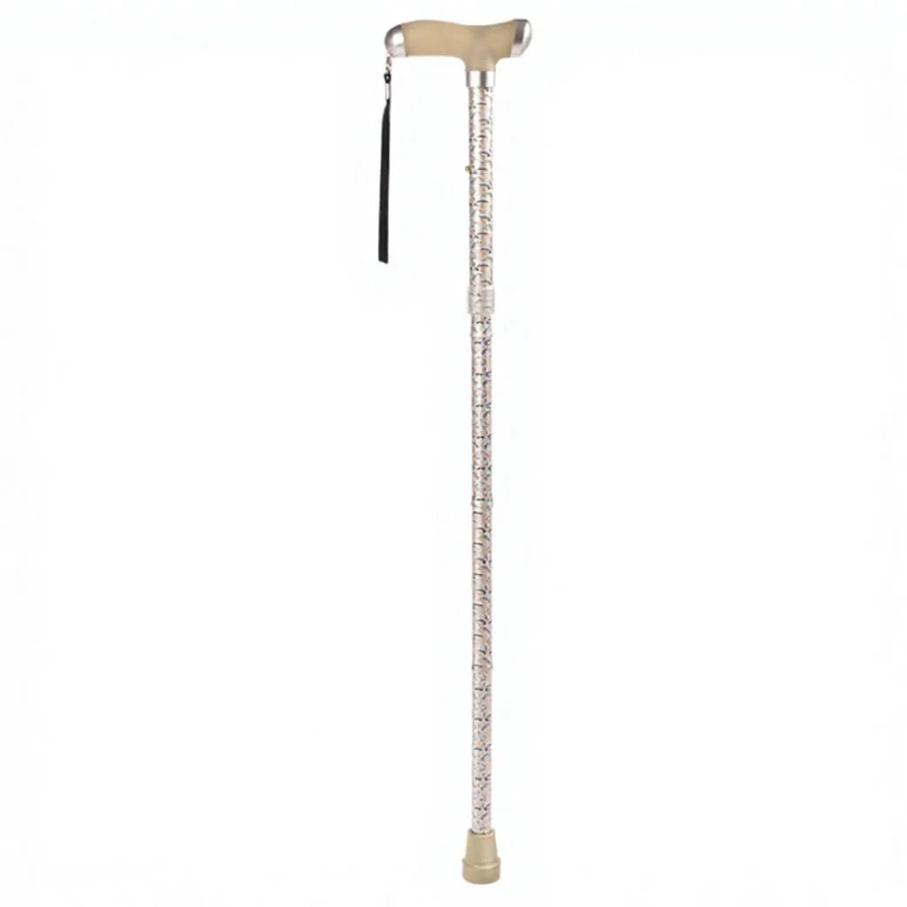 5 Section T-Handle Aluminum Alloy Shaft Silicone Luminous Foldable Walking Stick Soft Grip Rubber Tip OEM Mountain-climbing