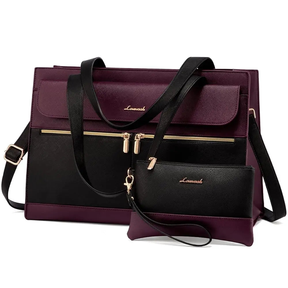 Custom LOVEVOOK Wholesale 2pcs Fashion Casual Ladies Shoulder Bags Fashion 15.6inch  Briefcase for Women Purses Laptop Tote B