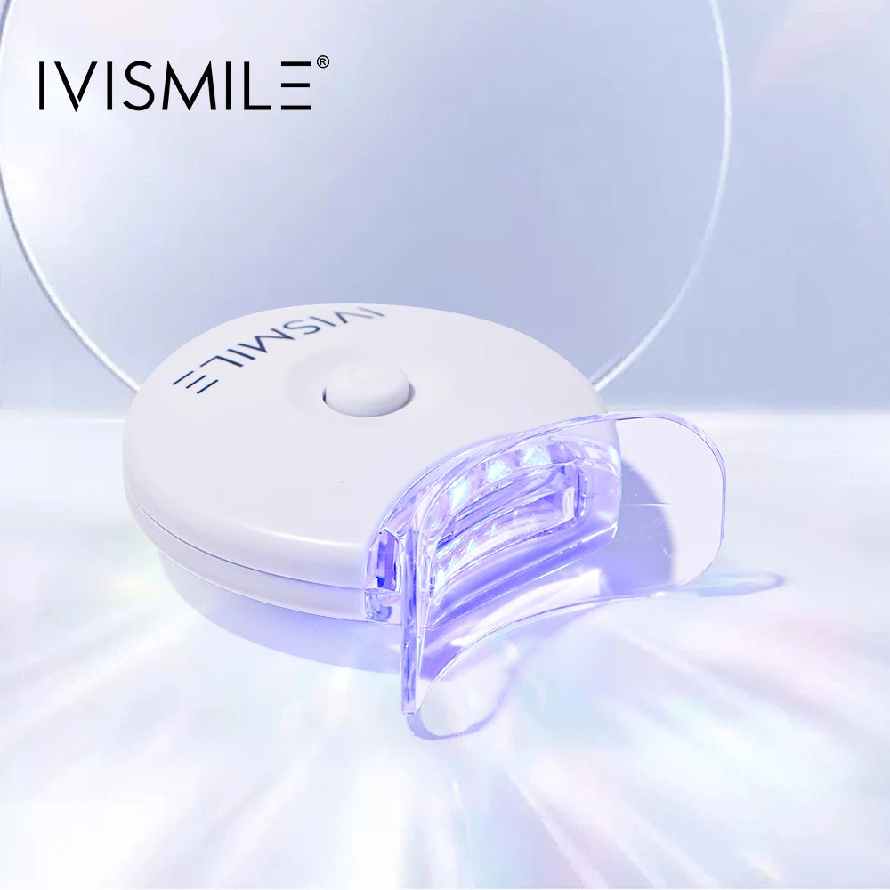 2024 IVISMILE Private Logo Tooth Wireless Rechargeable Blue Red Light Wireless Charging 32 Led Teeth Whitening Led Light