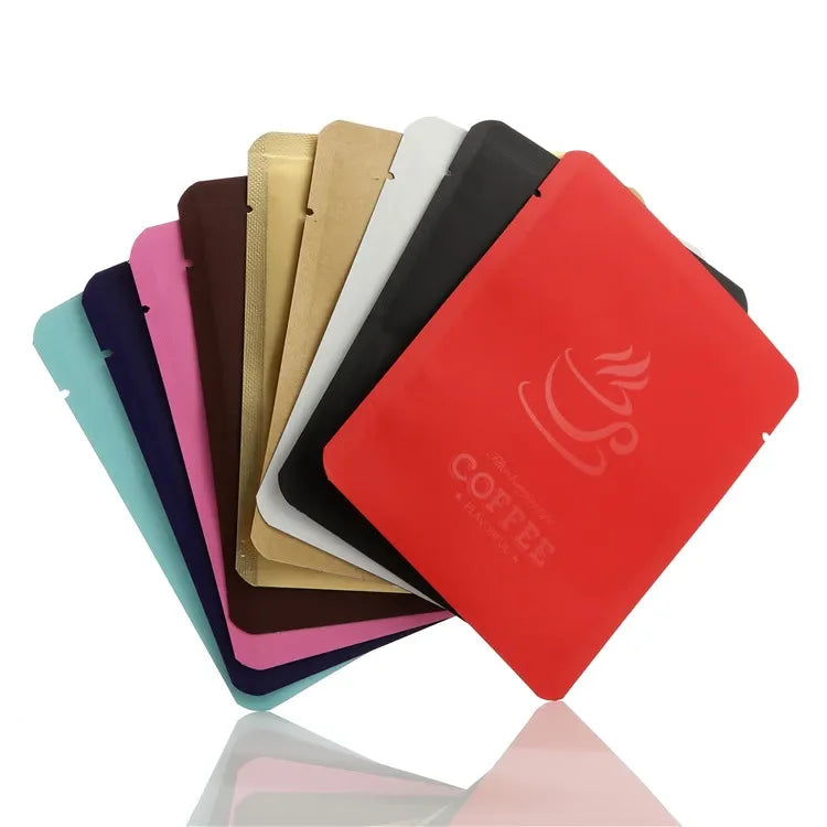 500pcs Custom Printed Aluminum Foil Filter Coffee Bean Packaging Bag Small Coffee Pouch Drip Coffee Bag