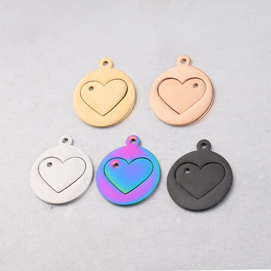 Newest Couple Necklace Mirror Polished Titanium Steel Splicing Big Love Pendant DIY Bracelet Necklace Pendant Accessories