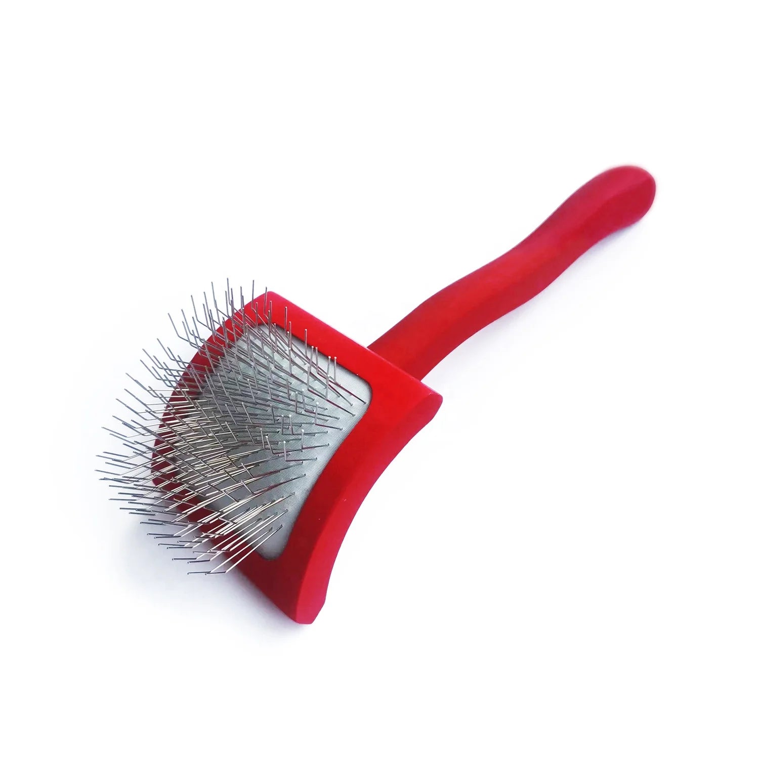 Goldpets Small Curved Wooden Pet Slicker Brush Dog Grooming and Hair Fluffing Brush for Removing Thick Undercoat Mascotas Cep