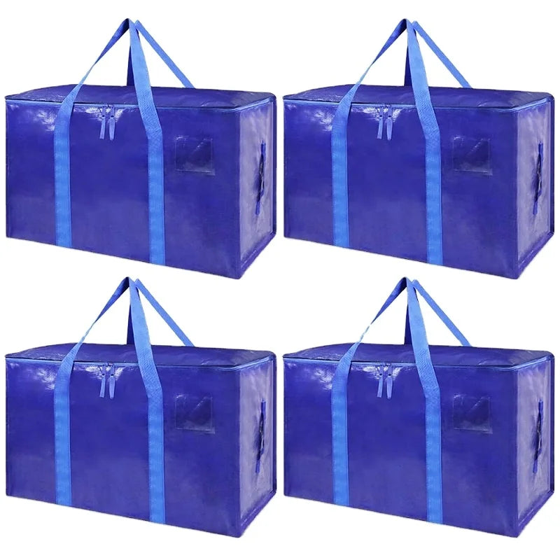 Middle Yellow PP Woven Moving Bags Heavy Duty Extra Large Storage Tote Bags for Space Saving