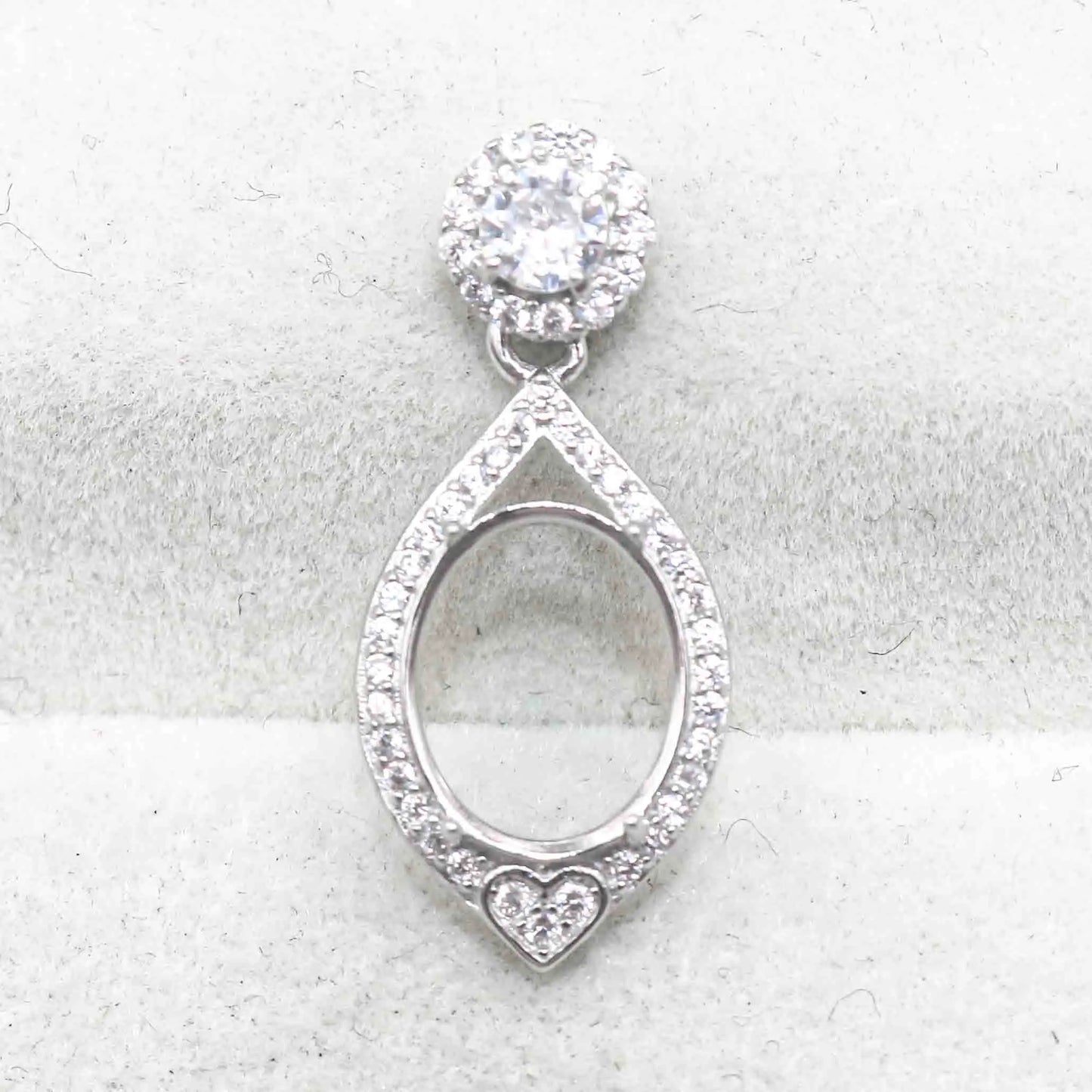 Sterling Silver 9*11mm Semi Mount Pendant Empty Frame Blank Support Setting S925 Base Holder Without Center Stone for DIY Inl