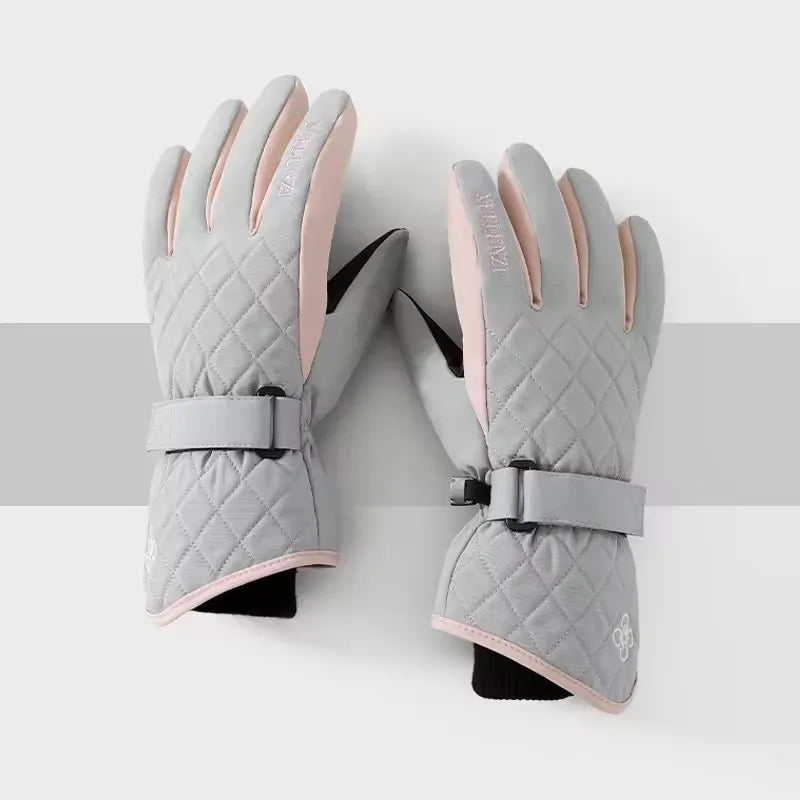 New Design Windproof Snowing Winter Warm Touchscreen Custom Women Thermal Ski Gloves