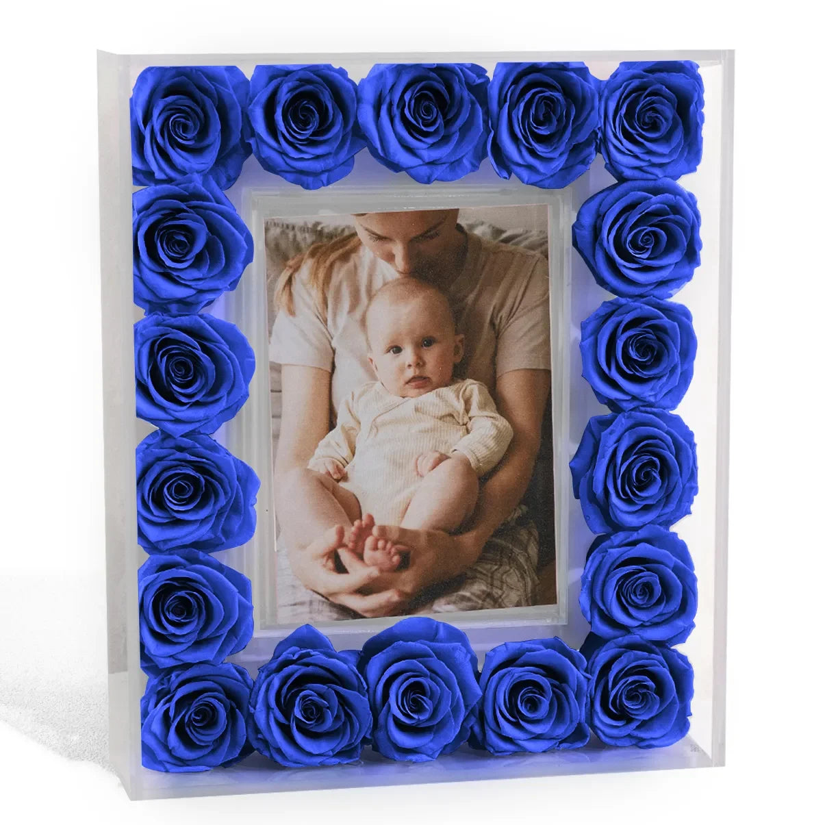 UKIQUEEN Home Decor Wholesale Clear Wall Hanging Wedding Acrylic Preserved Rose Flower Box With Photo Frame