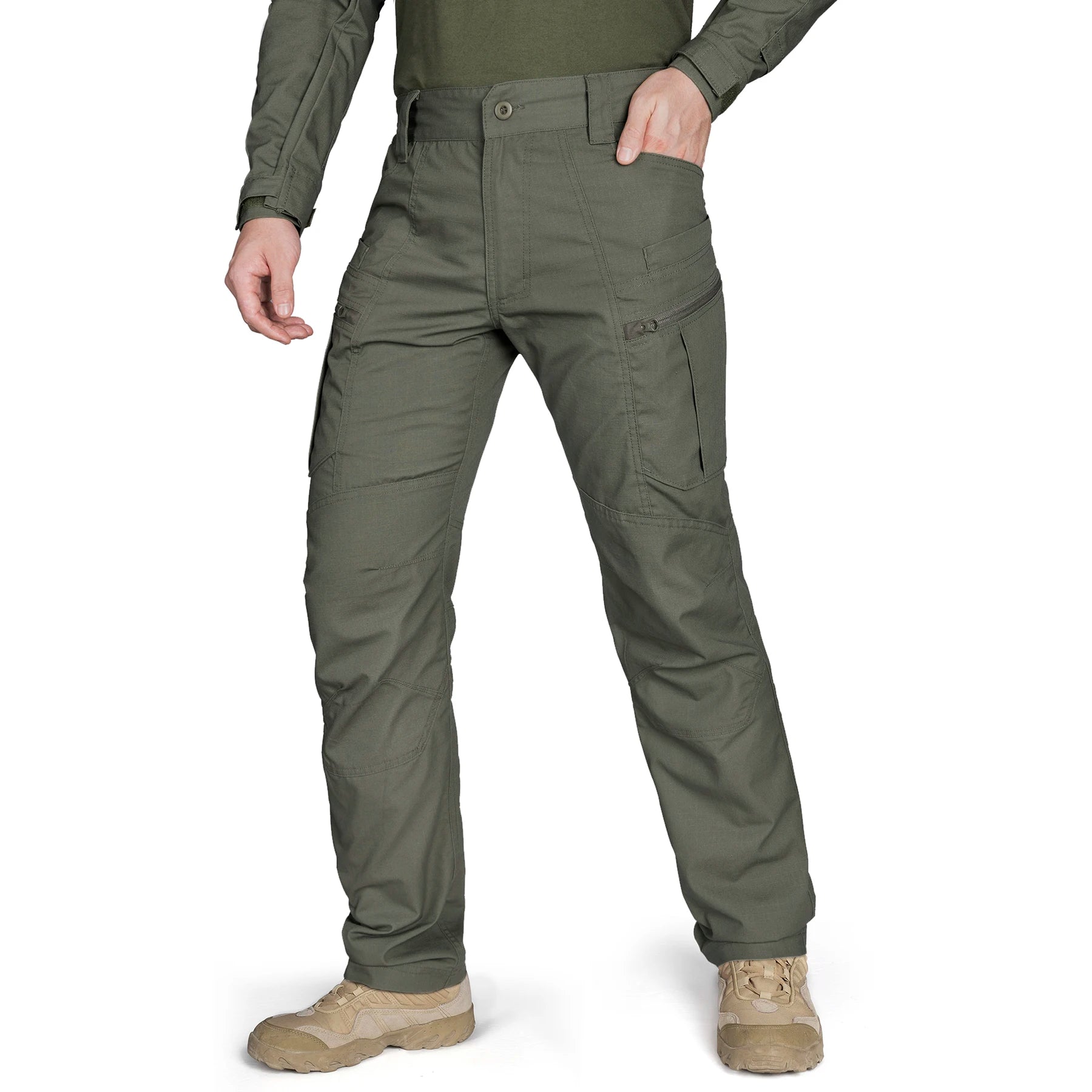 IDOGEAR Camo Pants Mens Tactical Trousers Tactical Pants Casual Hiking Hunting Multi-Purpose Pockets Cargo Pants