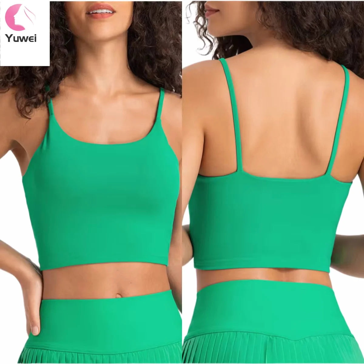 Women's Longline Tank Top with Seamless Sports Bra Padded Yoga Crop Top for Workout Workout Tops