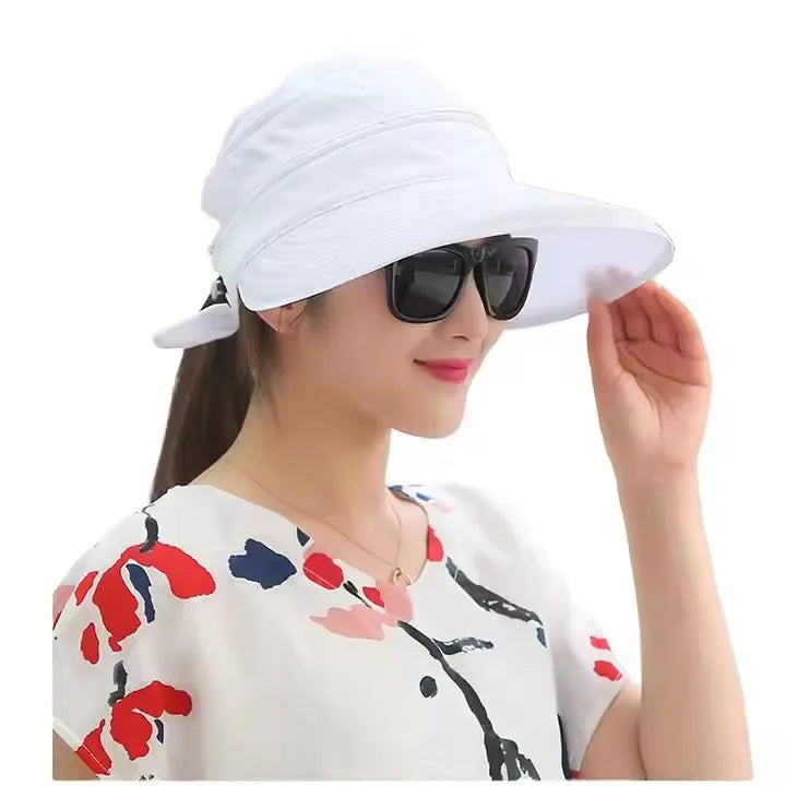 Fashion Hat Ladies Summer Zipper Removable Empty Top Hat Outdoor Cycling Sunshade Women Sun Hat