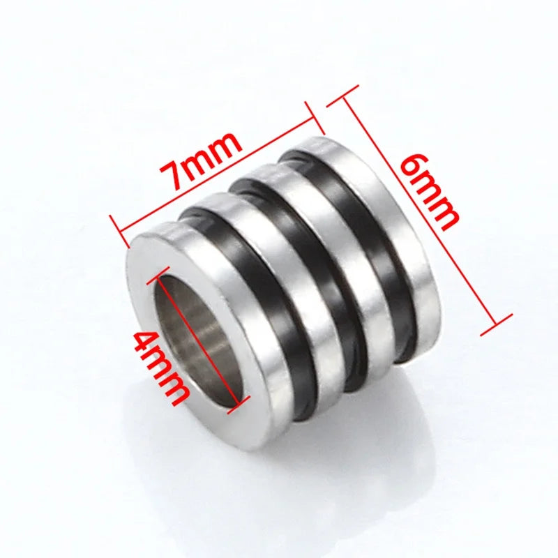 Super Popular Stainless Steel Cylinder Geometry Spacer Beads With Black Color for Men & Women DIY Jewelry Accessories & Findi