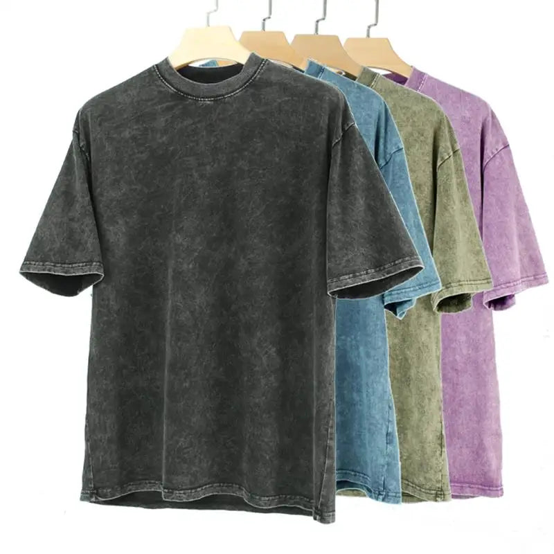 High Quality 100% Cotton Washed Oversized T-Shirt 230g Digital Printing Blank Customizable Vintage Mens Eco-Friendly Breathab