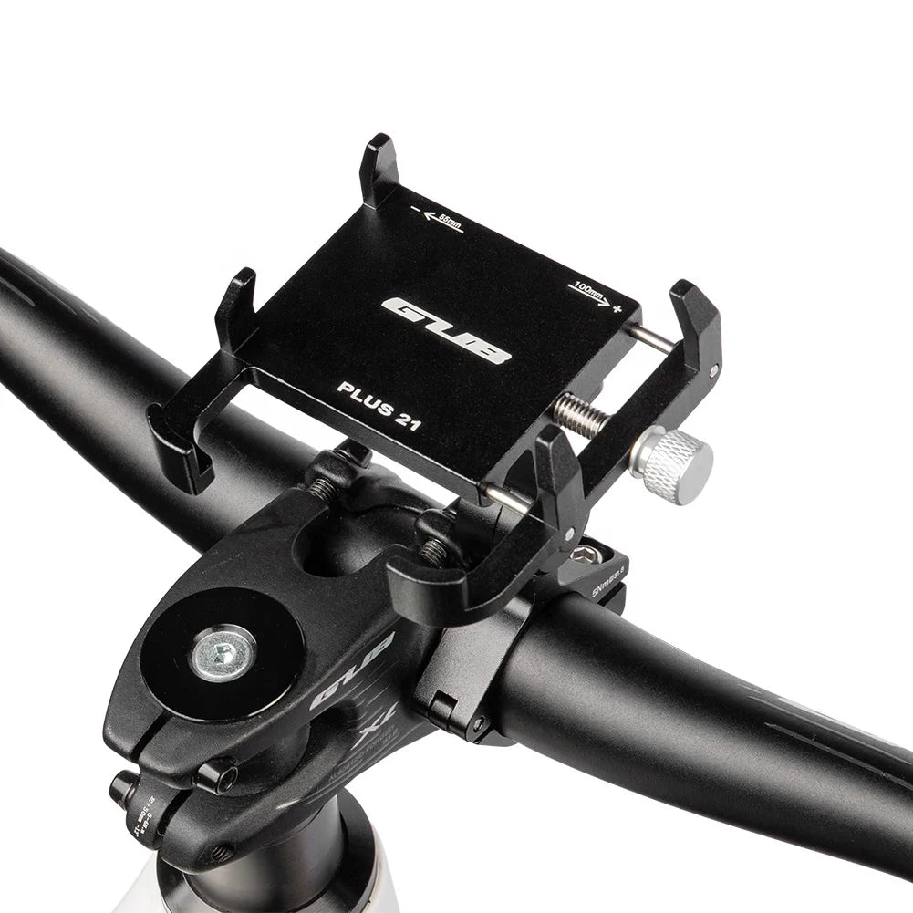 GUB PLUS21 Universal Alloy Bicycle Phone Mount Road Bike GPS Mobile Phone Holder Adjusted Angle for 4.0-7.2 Inch Cellphone