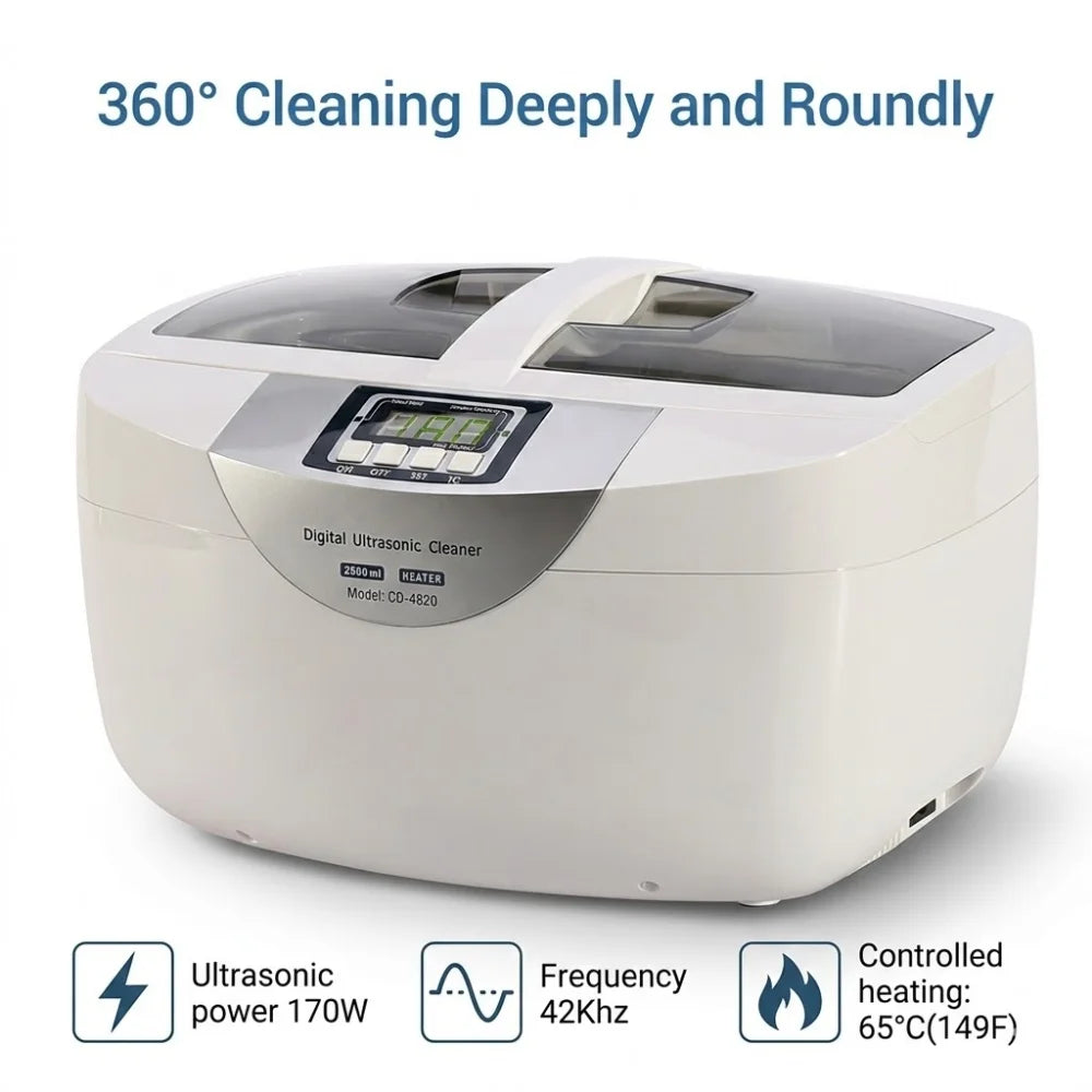 160 Watts 2.5 Liters Gun Parts Carb Jewelry Dental Industrial Grade Ultrasonic Cleaner with Heater