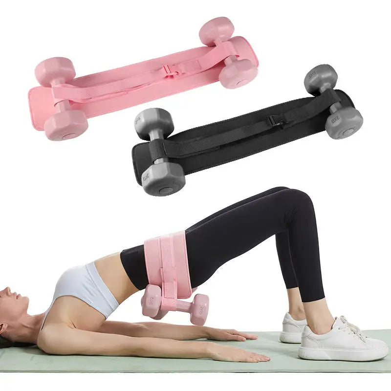 NJ Workout Portable Non-slip Dumbbell Belt Home Gym Machine Exercise Hip Thrust Belt for Dumbbells With Padding