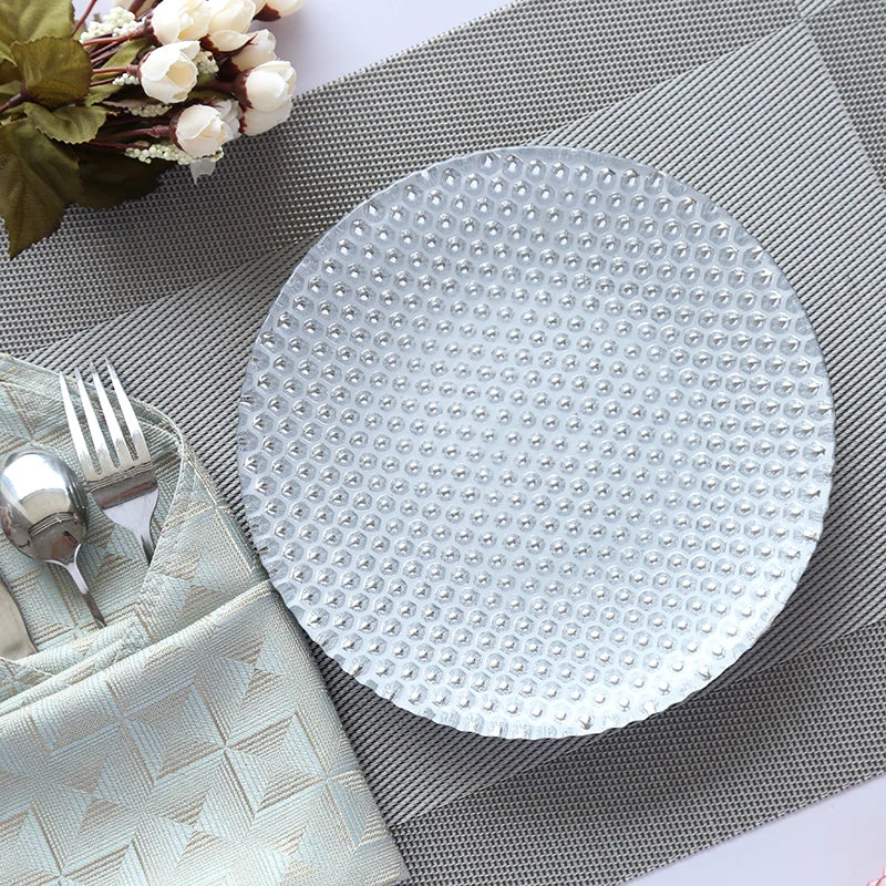 Wholesale Vintage Wedding  Decoration Round Charger White Glass Plate