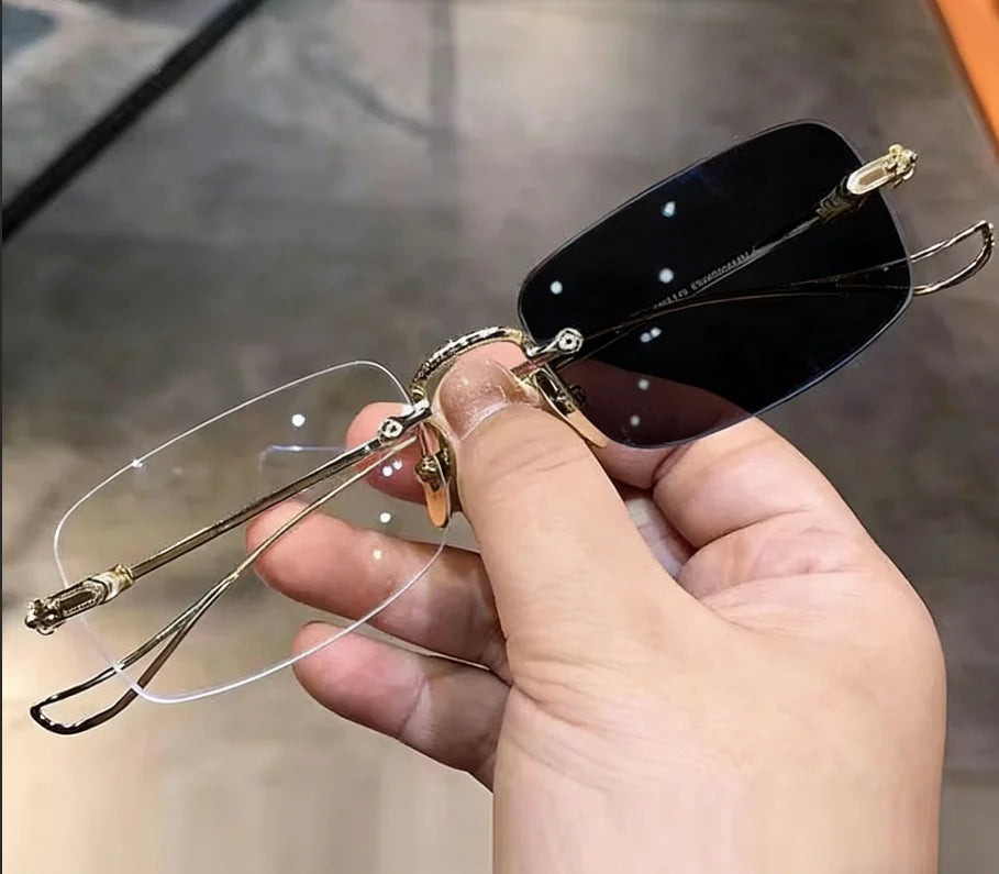 ADE WU Metal Small Rimless Photochromic Optical Glasses Frame Wholesale Women Eyewear Men Eyeglasses Design Eye Glasses