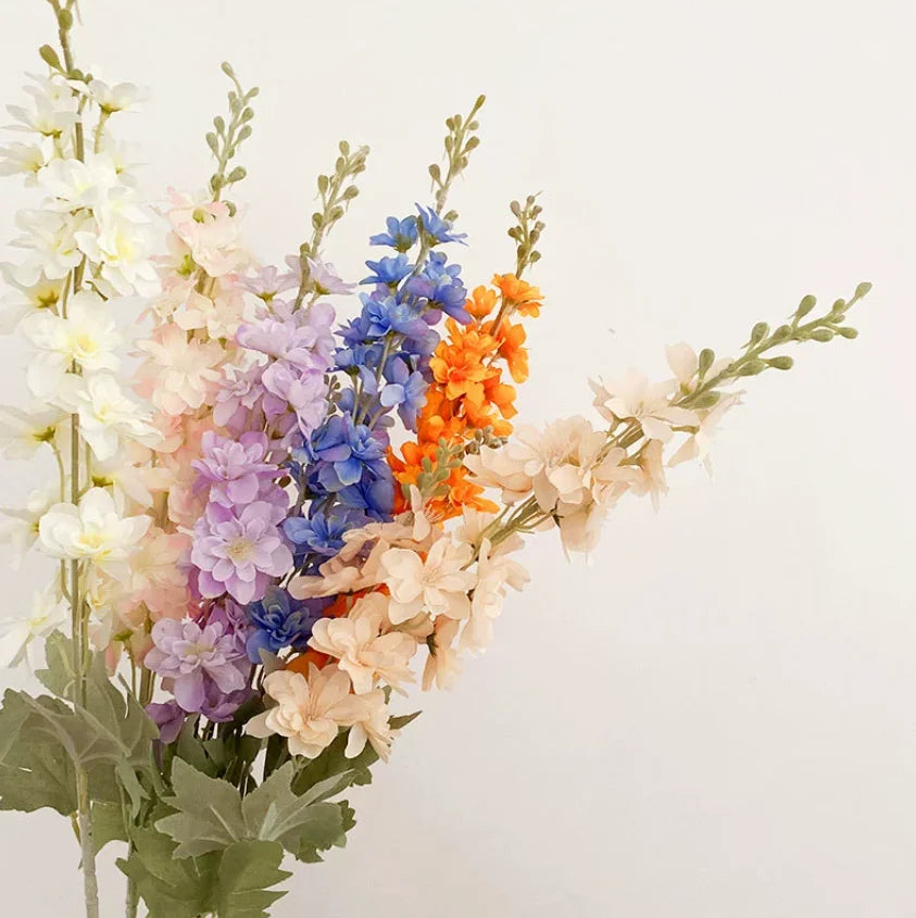 Artificial Delphinium Ajacis Silk Flower Arrangement Hotel Decoration Hyacinth Artificial Flower for Wedding Decoration