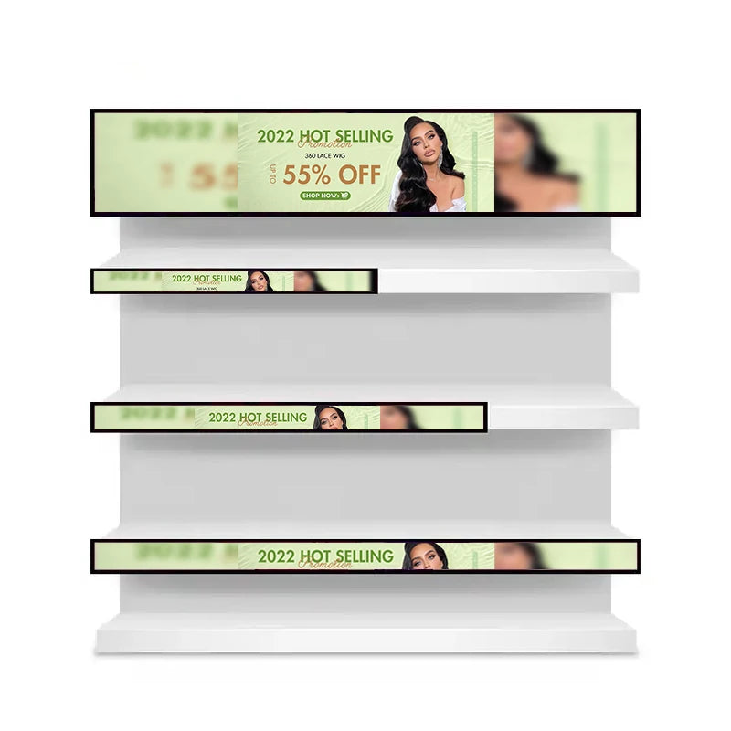 Ultra-Wide Advertising LCD Stretch Bar Display HD-MI Indoor Shopping Mall Use Sign Monitor Shelf Displays