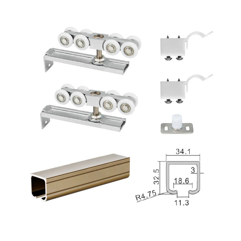 Quality Modern Apartment Sliding Door Roller Bearings Zinc Alloy Nylon Low Noise Durable Rust-proof Guide Roller