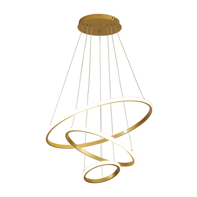 Multi-Ring Cross Combination Pendant Lamp Bedroom Study Suitable for Modern Simple Gold or Black Design Chandelier