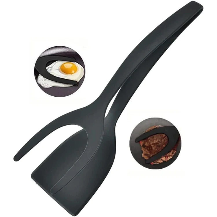 Hot Sale 2 in 1 Kitchen Clamp Multifunctional Spatula Grinding Cooking Spoon Cookware Egg Pancake Spatula Clamping Omelette
