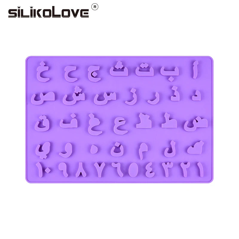 Arabic Letters Silicone Cake Mold for Chocolate Mousse Jelly Pudding Ice Cream Dessert Bread Pastry Bakeware Decorating Tools