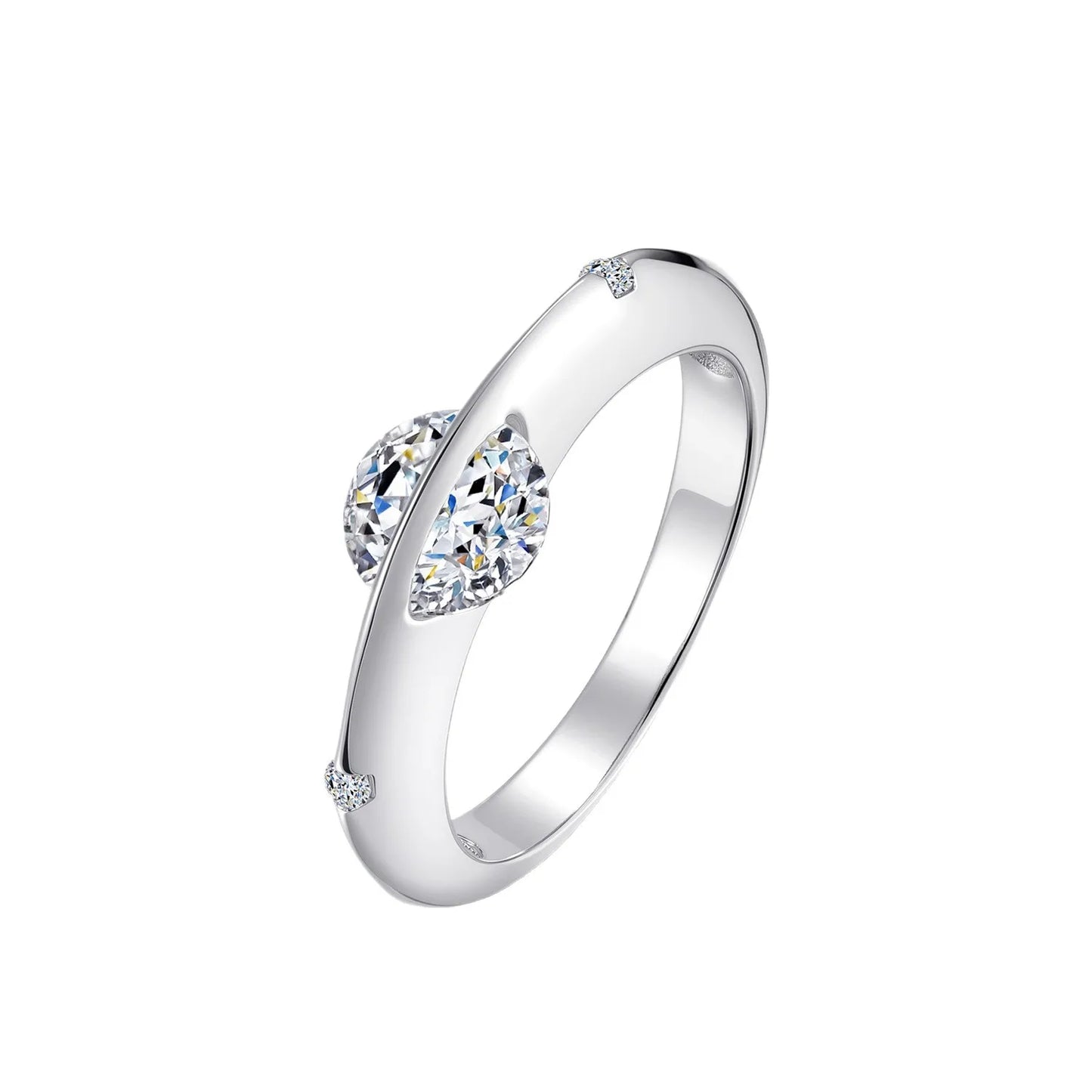 Luxury Diamond Moissanite Ring for Women Shining Universe Rotatable Design Gemstone VVS D Color 1.0CT   Fine 925 Silver  Ring