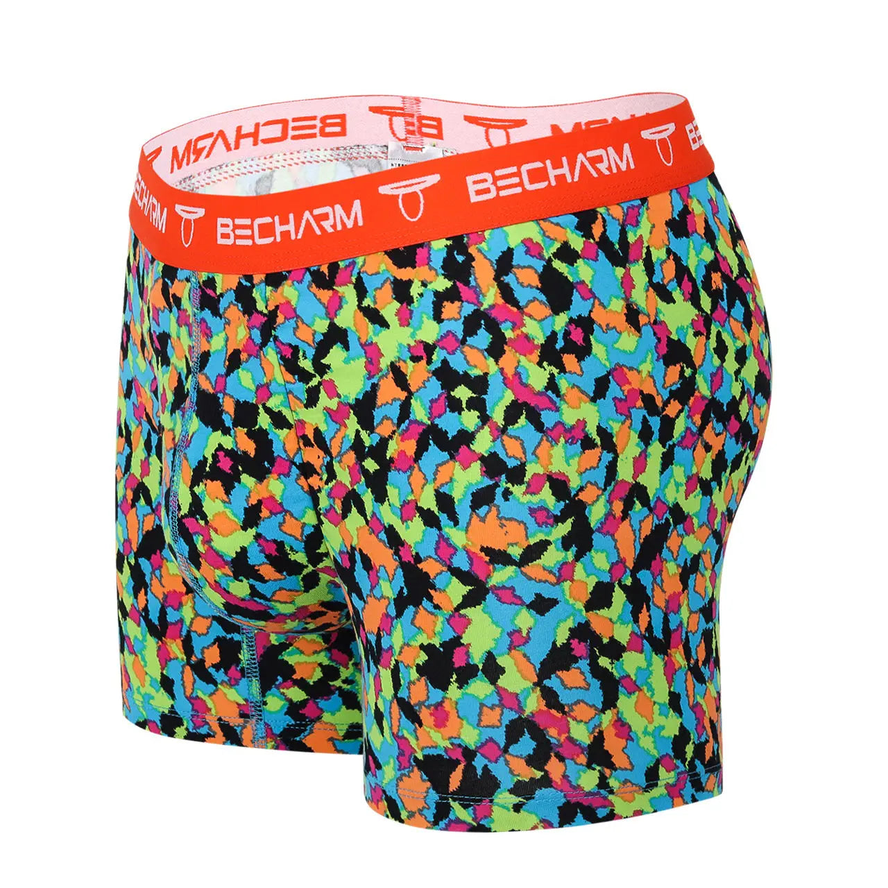 Men Classic Bamboo Fiber Dot Pattern Long Boxer Briefs Breathable Stretch Fit Eco Friendly OEM ODM Custom Logo Wholesale Fact