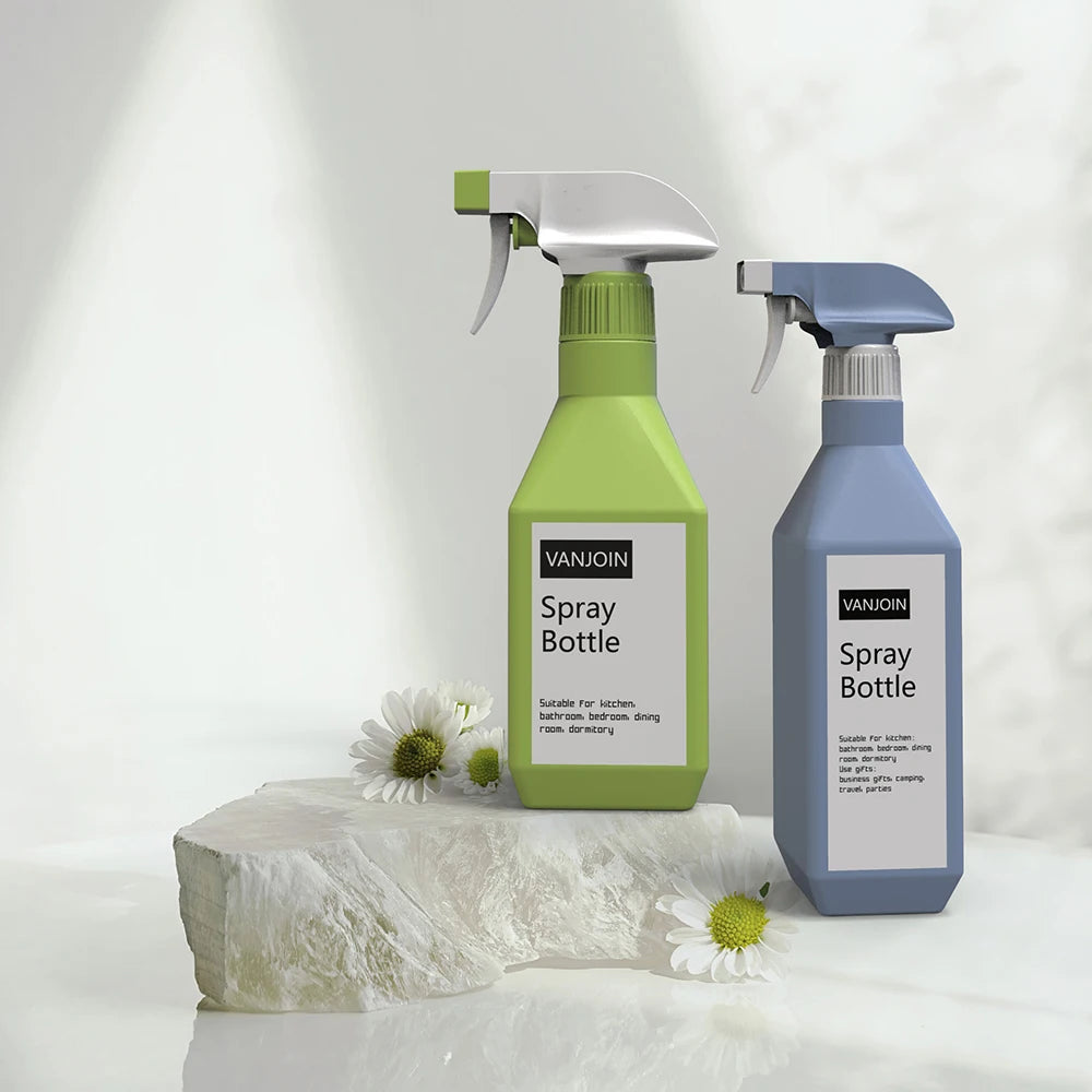300ML 500ML 800ML Plastic square Spray Bottles Mist Stream Car Cleaning Spray Packaging Custom Soft Touch Trigger Sprayer Bot