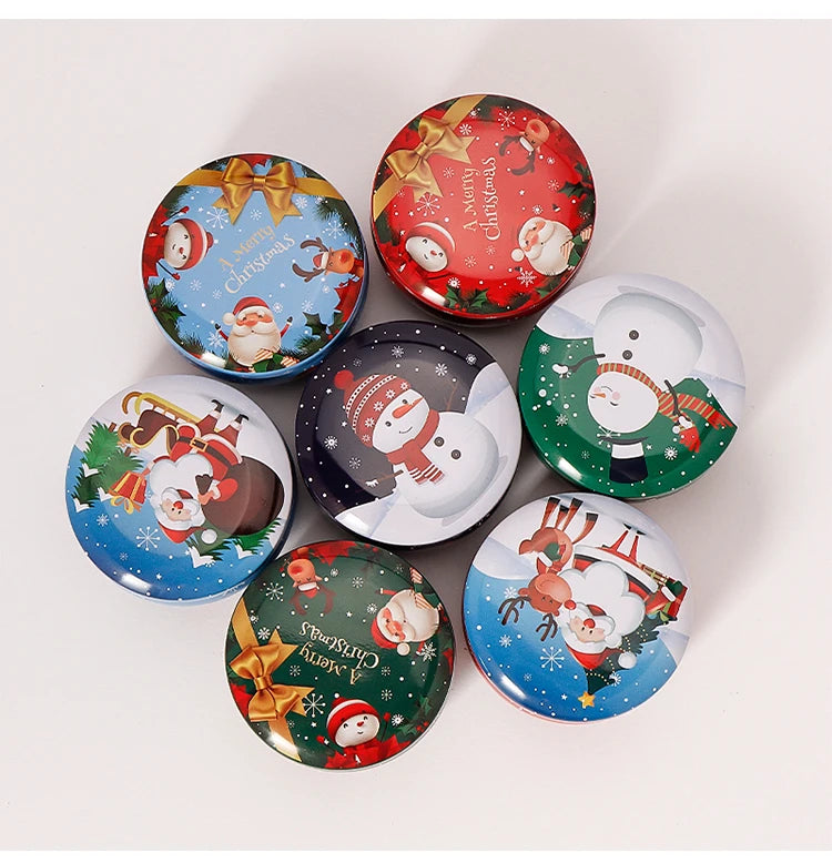 Christmas Custom 62*40mm 2oz 60ml Bulk Vintage Colors  Empty Metal Candle Jars Wholesale With Lids  Candle Holders Lanterns