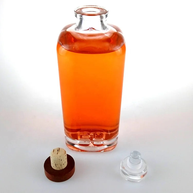 Manufacturer Price Custom Amber and clear Glass Bottles 375ml  500ml Mini Glass Bottles With Cork