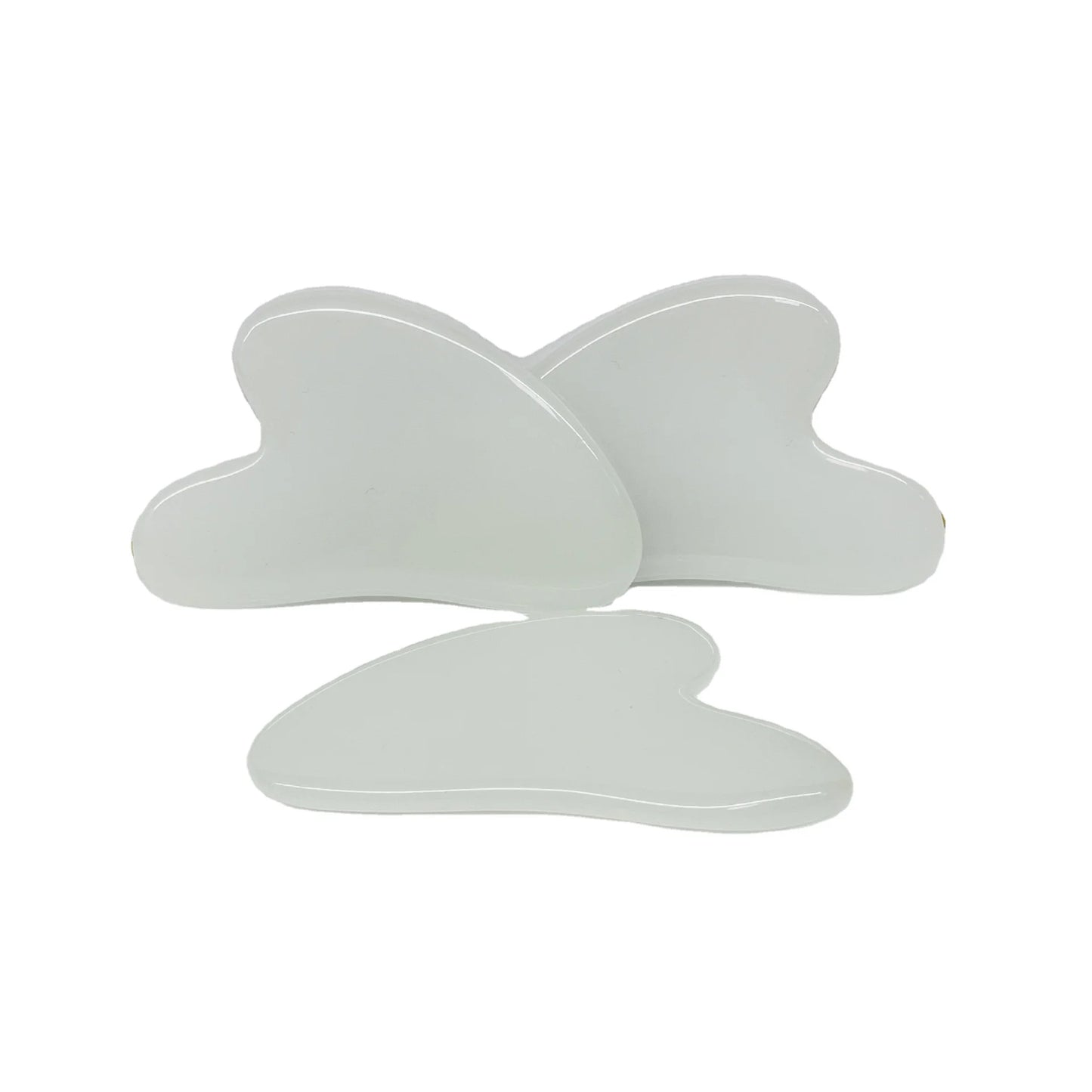 DIY Wholesale Natural Crystal Massage Tools Custom Face Massager Write Jade Gua Sha Stone Heart Shape