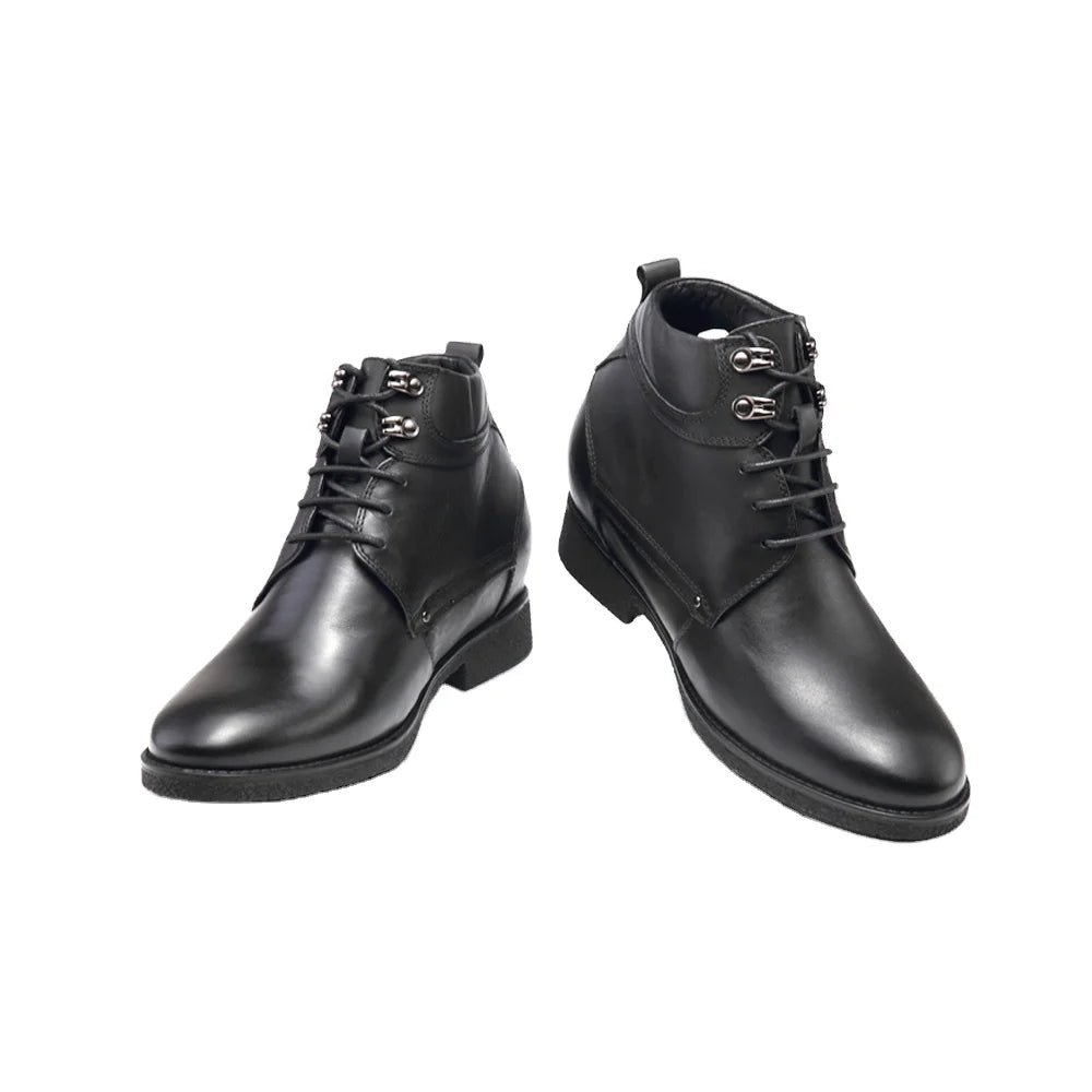 Wholesale Men's Genuine Leather Lace-up Comfort Elevator Winter Wedding Shoes Handmade Invisible Height Increasing Cushion So