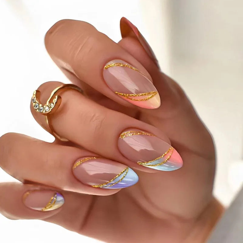 Cheap Wholesale Accept Custom Logo New Acrylic Artificial Nails Natural False Nails French Style Reusable Nail Express Manicu