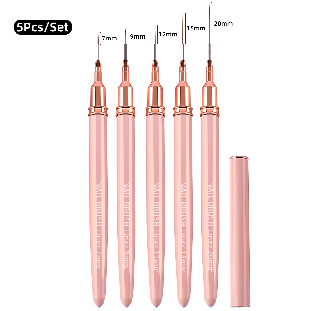 New Arrival Drawing Pen Pink Nail Line Brushes Nail Art Extra Thin Fine Nail Art Brush Pink