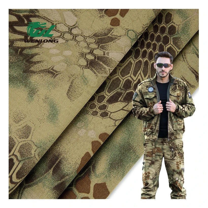 RTS T/C 8020 Poly/Cotton Kryptek Highlander Printed Woven Tear-Resistant Camouflage Ripstop Fabric for Boys & Girls Garments